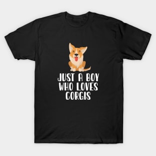 Just A Boy Who Loves Corgis T-Shirt